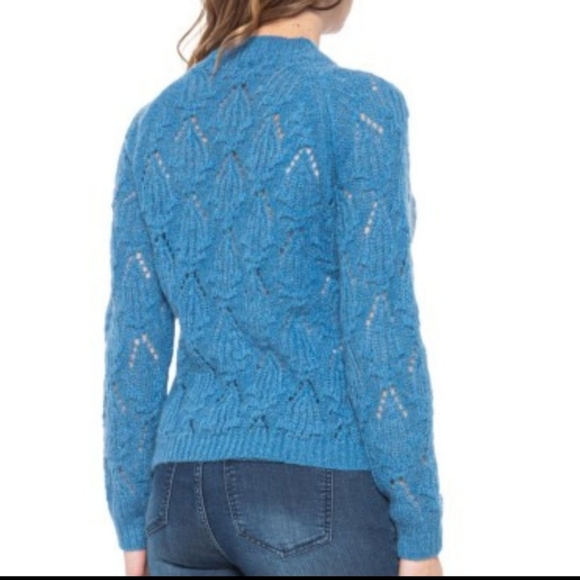 Elsamanda Pointelle Made in Italy Blue Sweater L - Picture 15 of 15